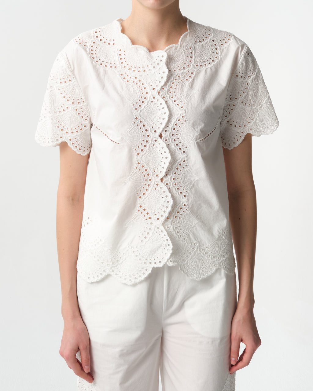 Elly White Blouse with Embroidery
