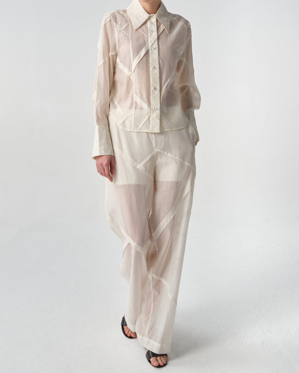 Cotton and Silk Blend Trousers