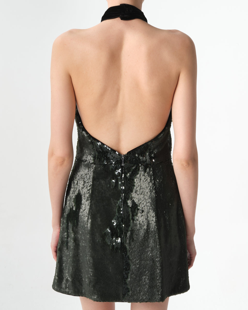 Sequin Halter Mini Dress