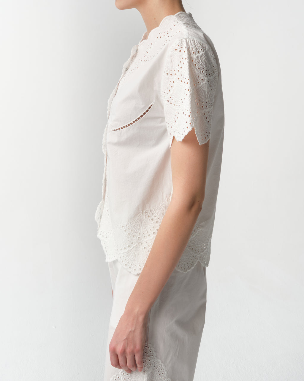 Elly White Blouse with Embroidery