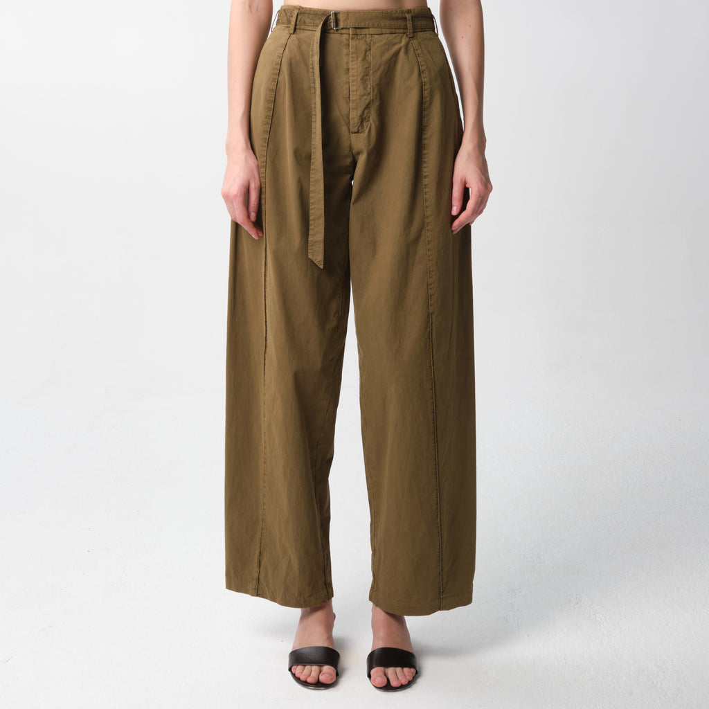 Belted Drop-Waist Pants