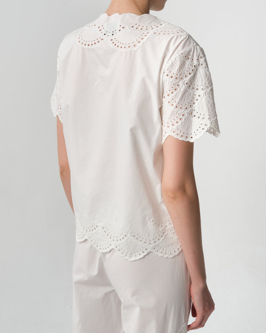 Elly White Blouse with Embroidery