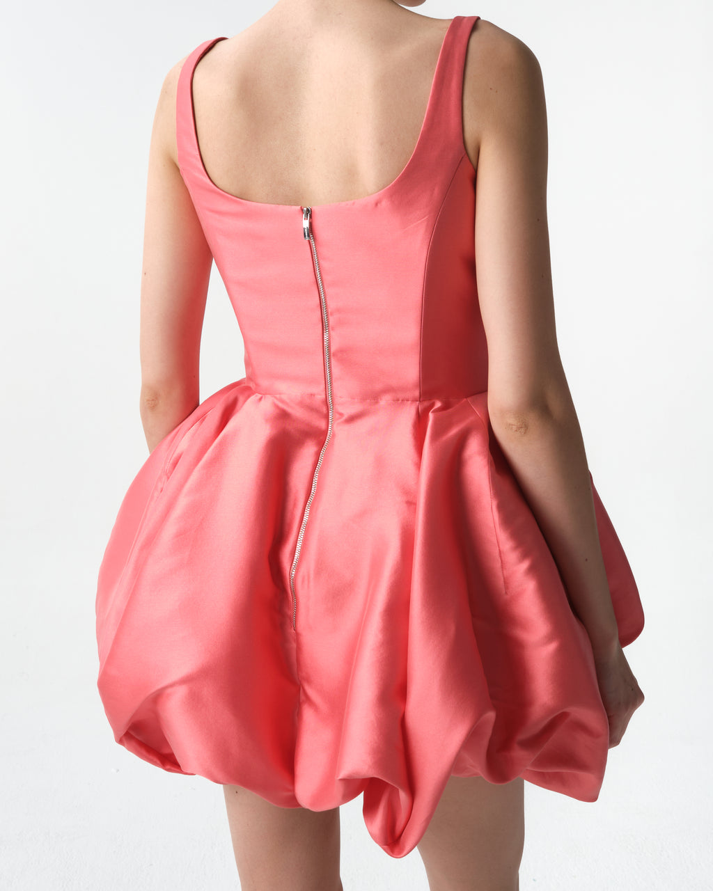 Silk Satin Bubble Mini Dress