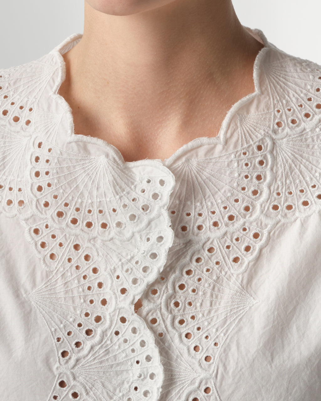 Elly White Blouse with Embroidery