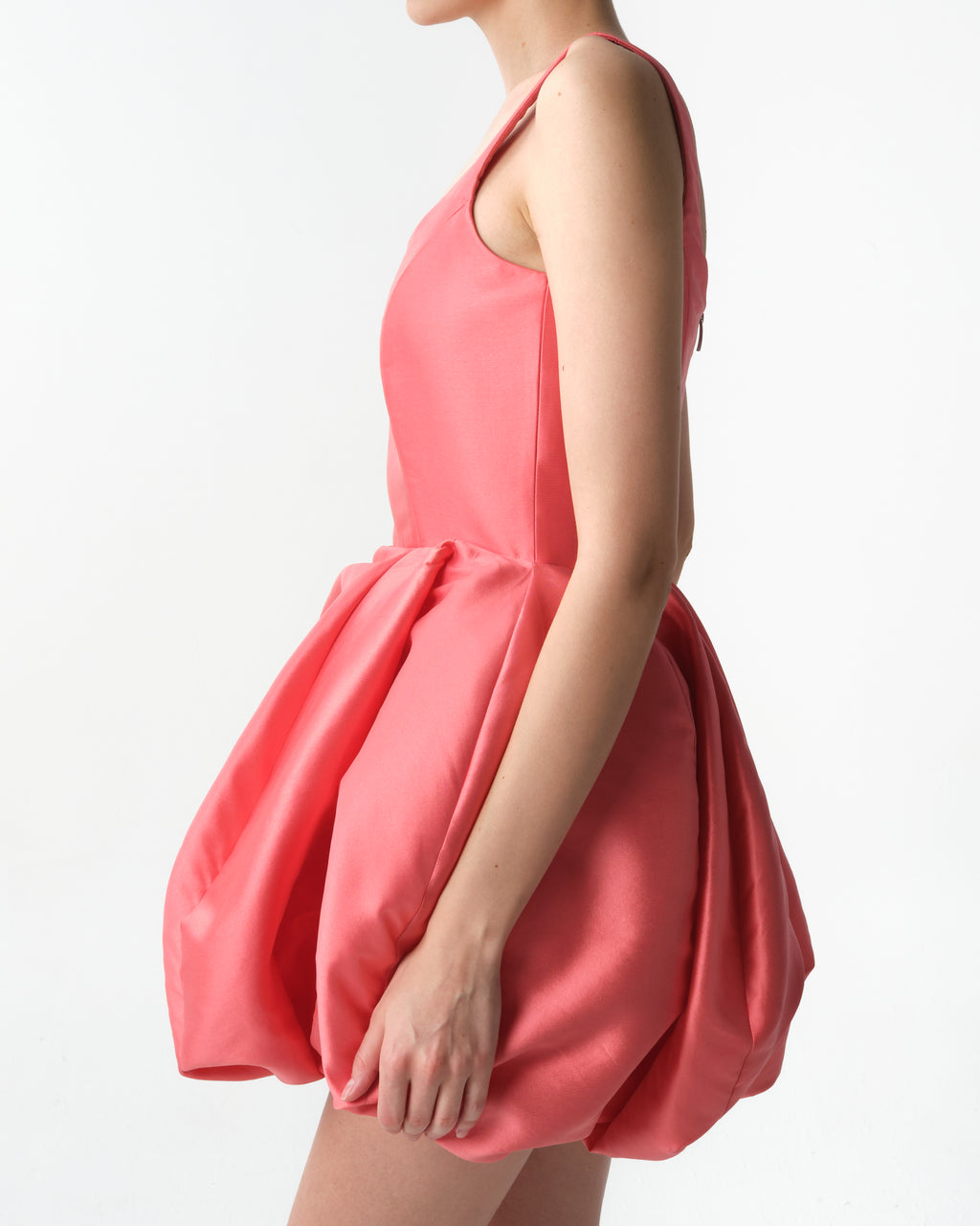 Silk Satin Bubble Mini Dress