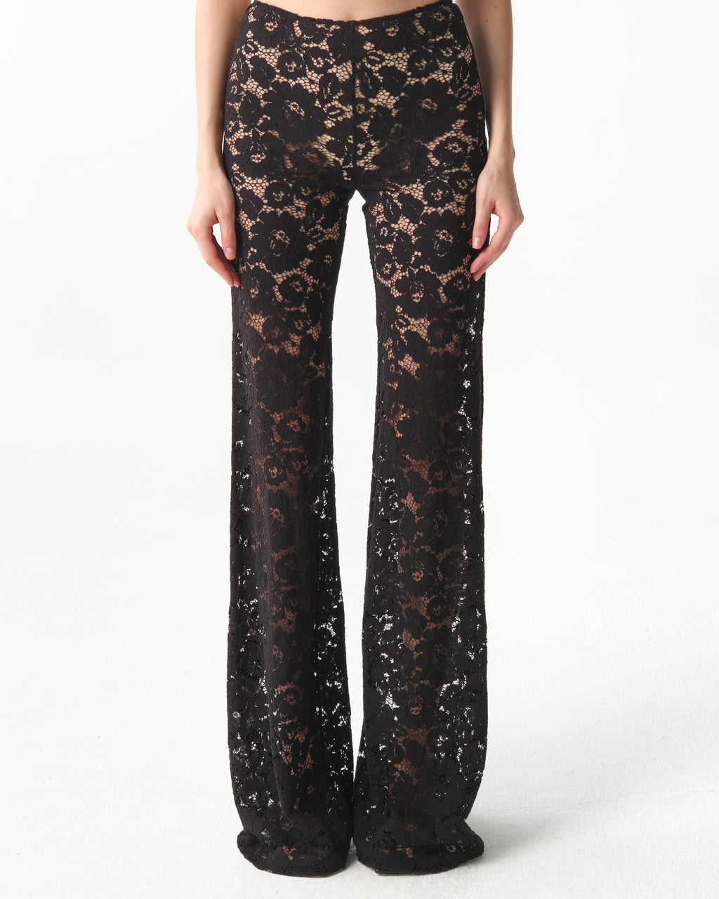 Floral Lace Flare Trousers