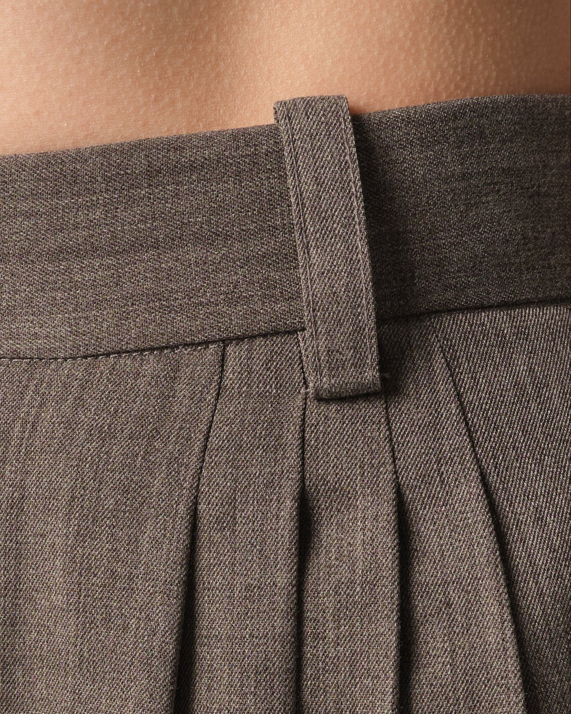 Wool-Blend Barrel-Leg Pants