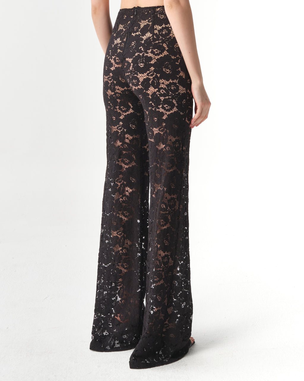 Floral Lace Flare Trousers