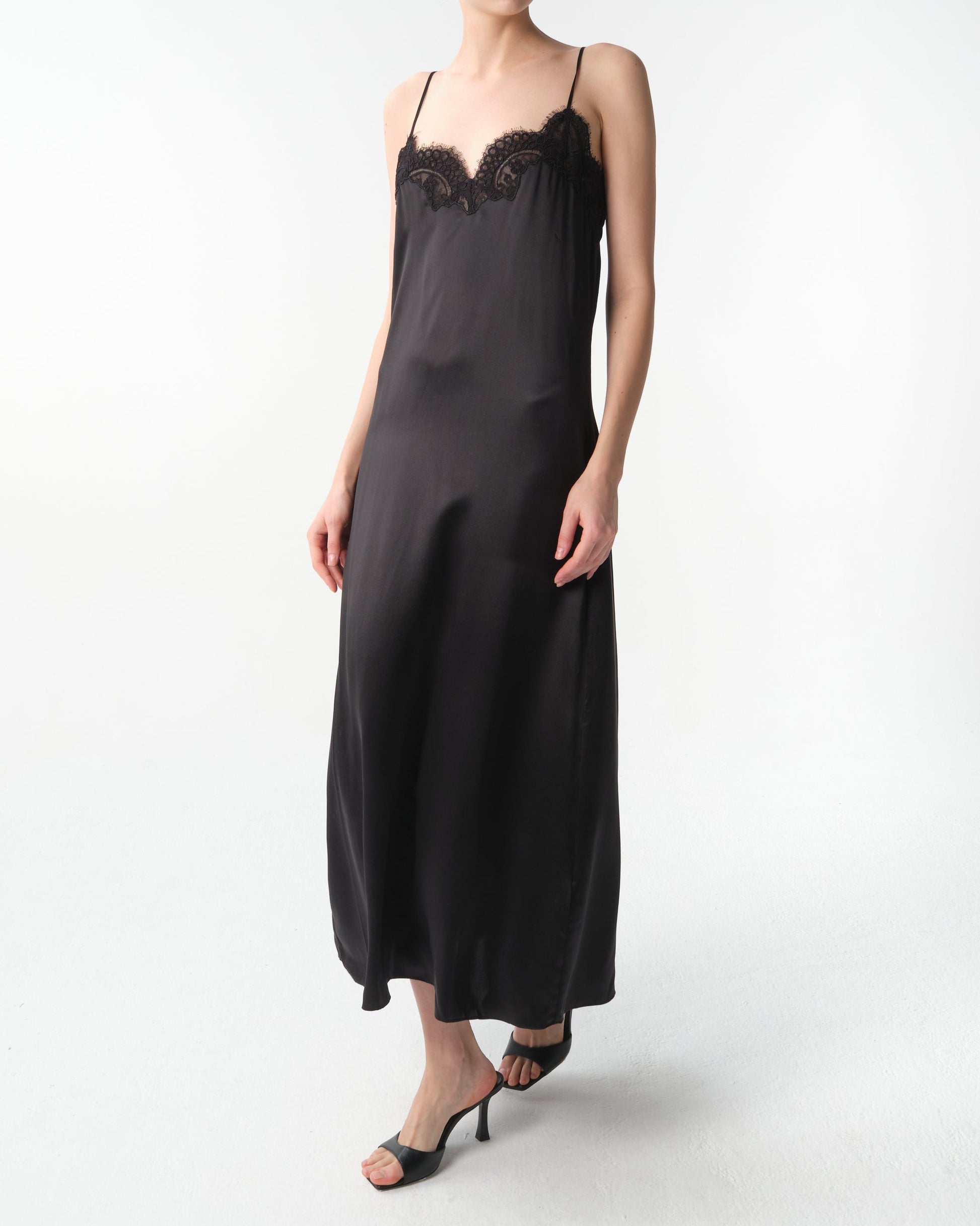 Half Placket Lace-Trimmed Dress