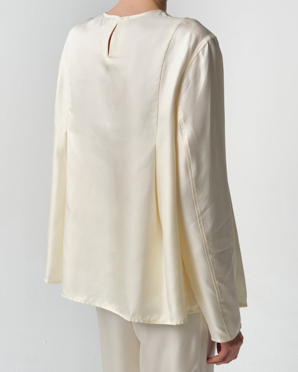 Adalyn Pleated Silk-Twill Top