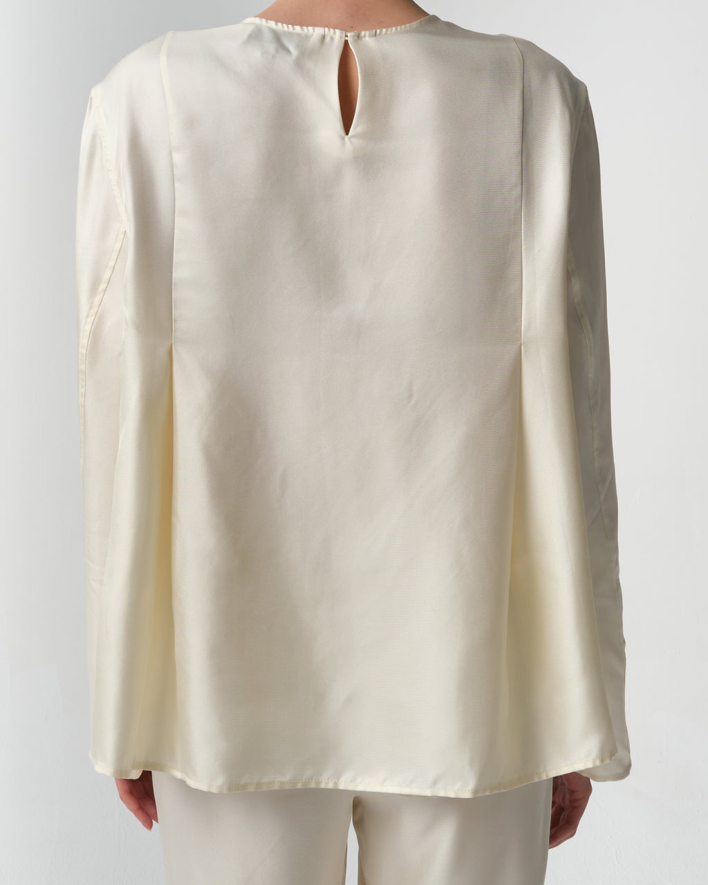 Adalyn Pleated Silk-Twill Top
