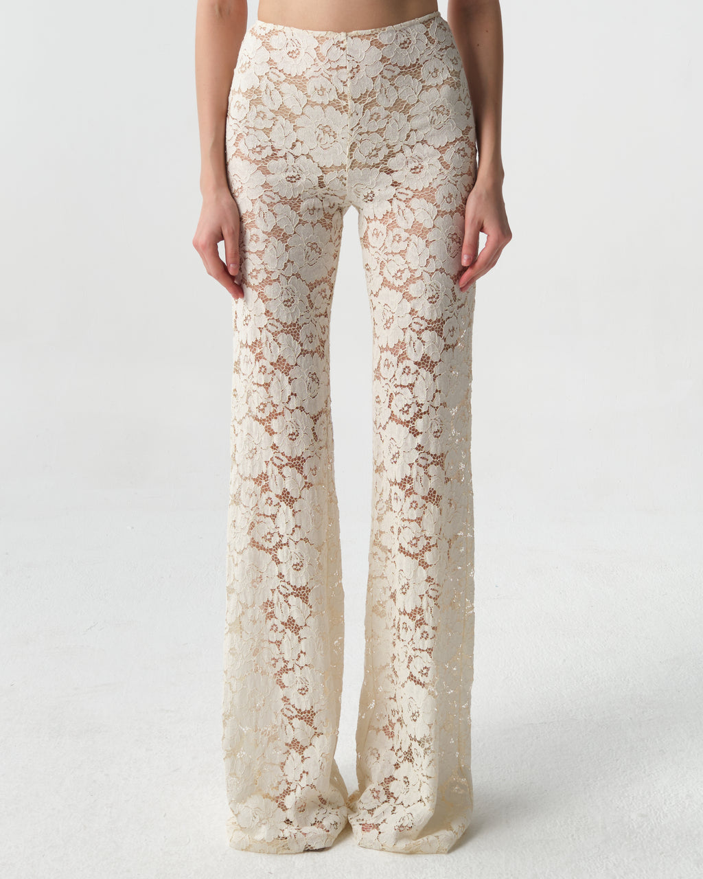 Floral Lace Flare Trousers