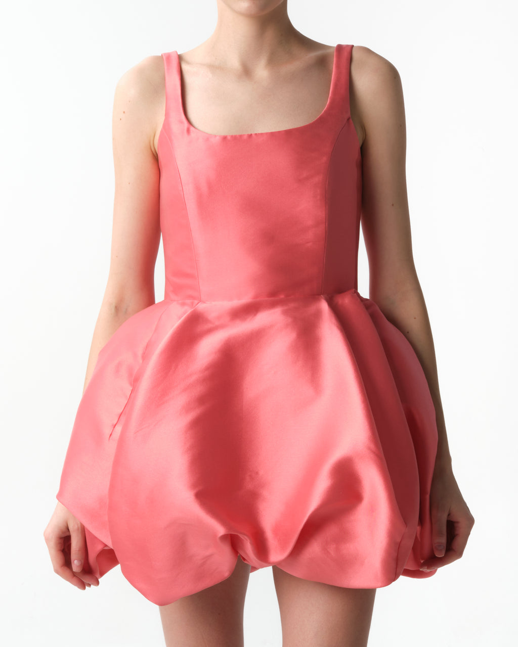Silk Satin Bubble Mini Dress