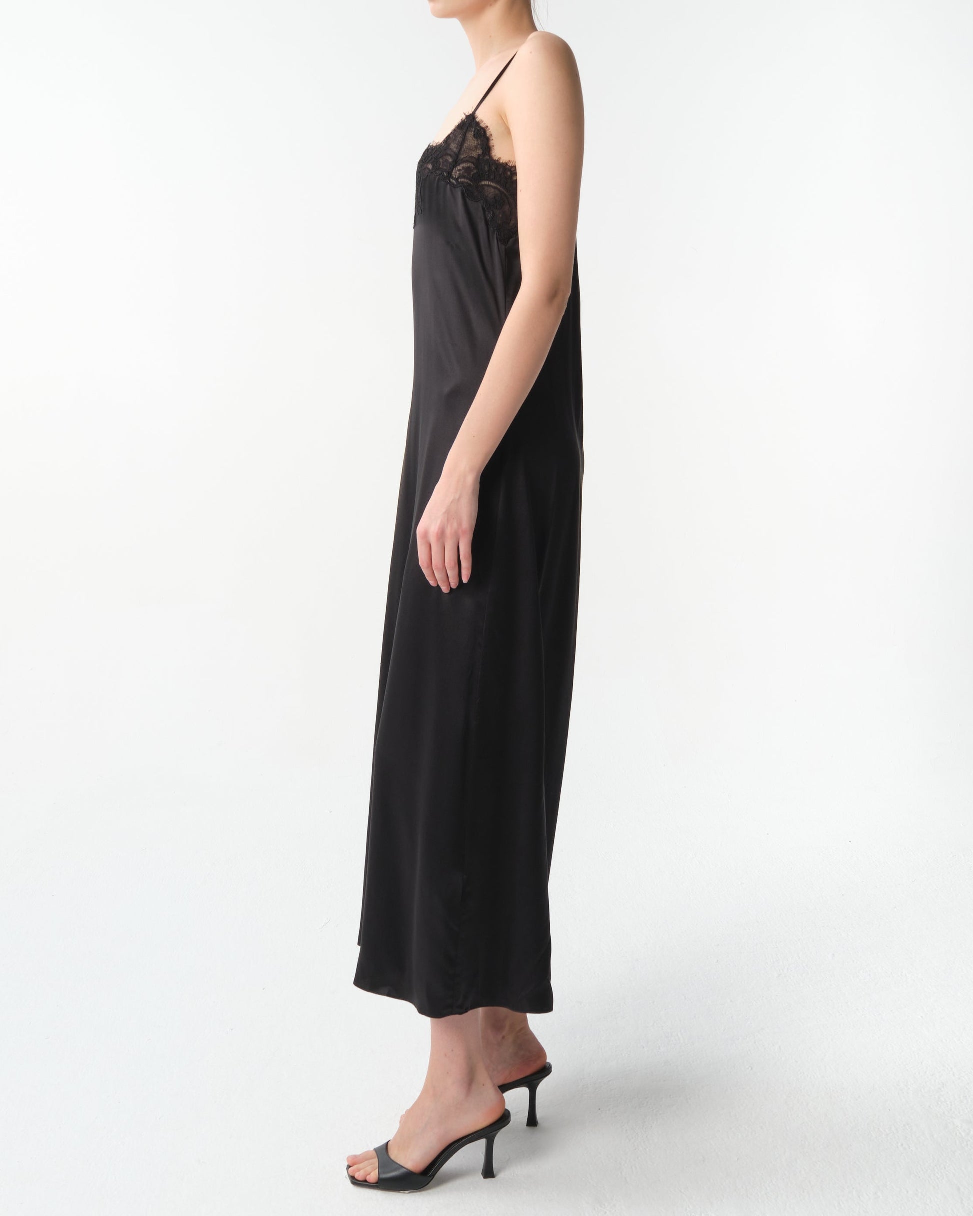 Half Placket Lace-Trimmed Dress