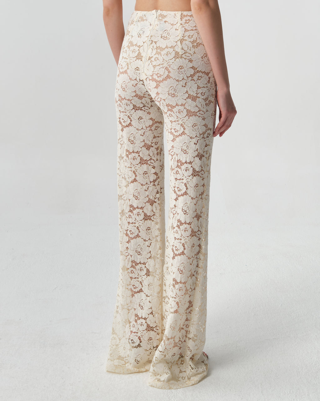 Floral Lace Flare Trousers