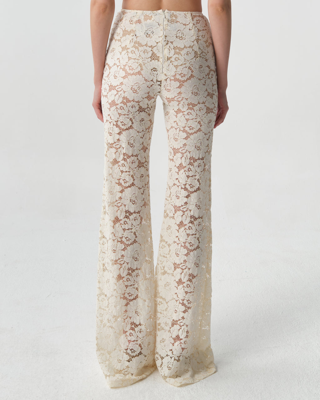 Floral Lace Flare Trousers