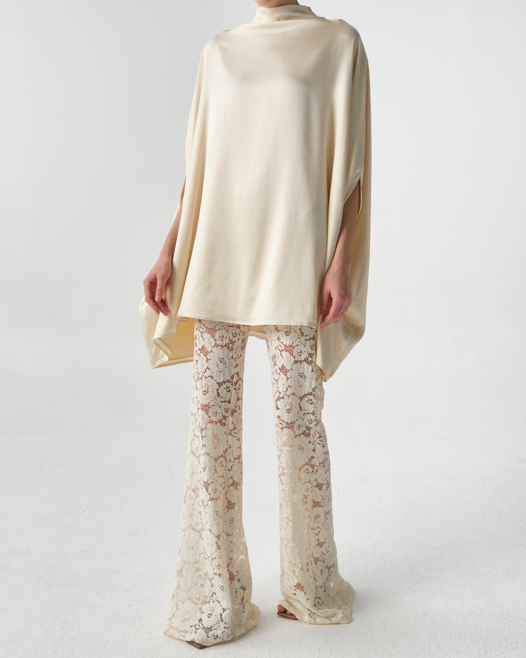 Floral Lace Flare Trousers