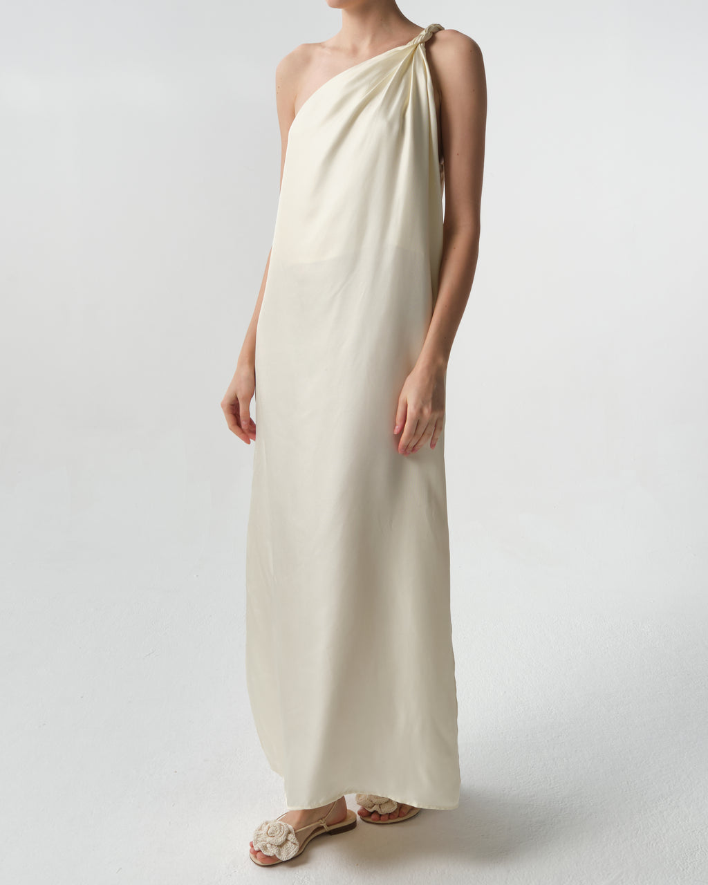 Adela Asymmetrical Silk Twill Dress