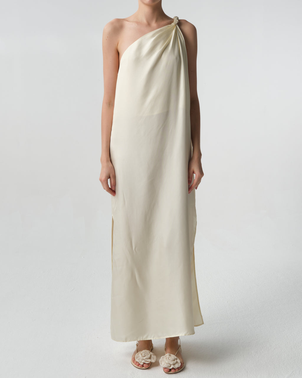 Adela Asymmetrical Silk Twill Dress