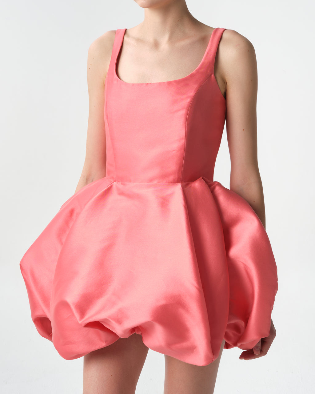 Silk Satin Bubble Mini Dress