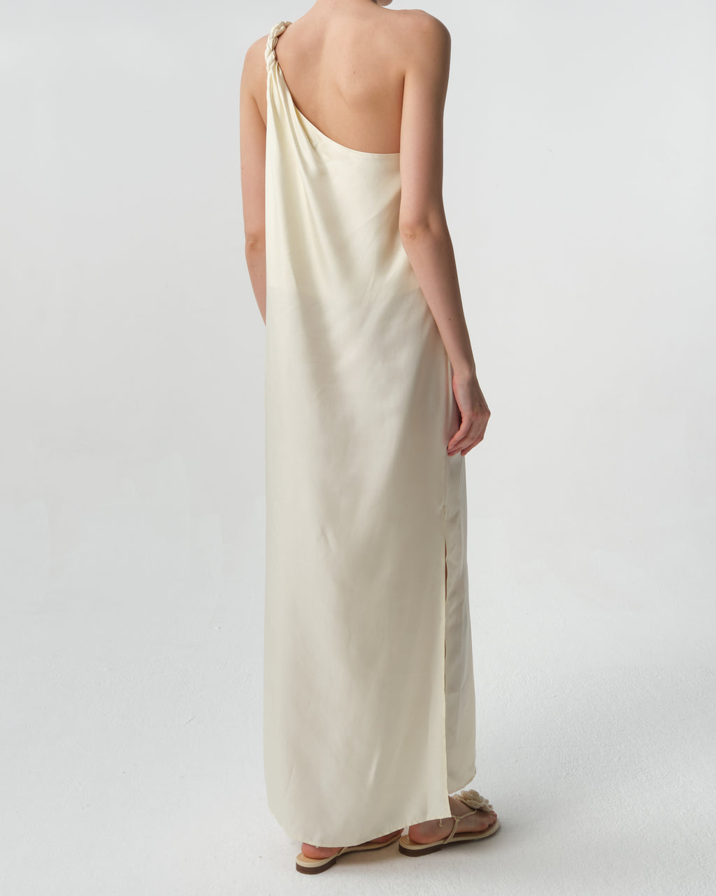 Adela Asymmetrical Silk Twill Dress