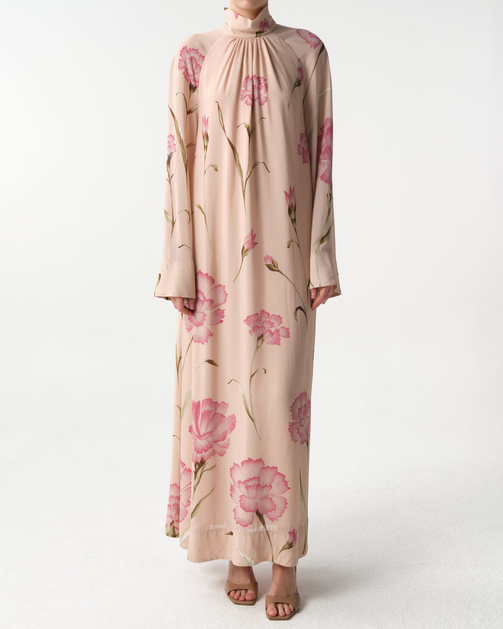 Floral Oversized Long-Sleeve Maxi Dress