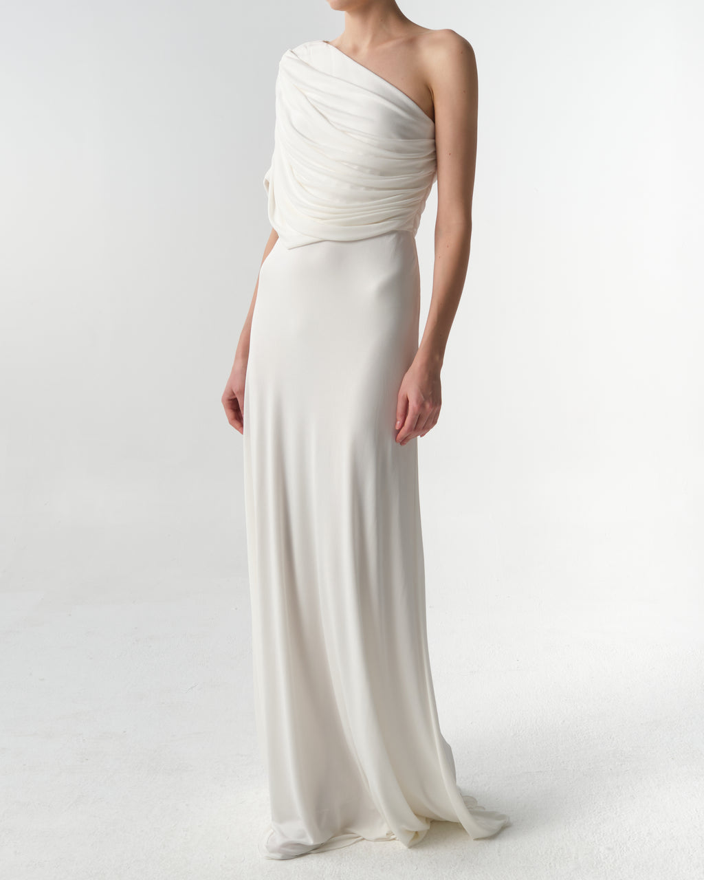 One-Shoulder Draped Gown