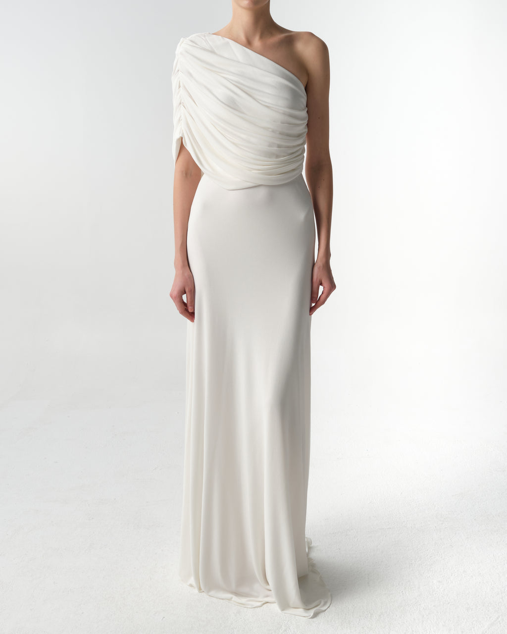 One-Shoulder Draped Gown