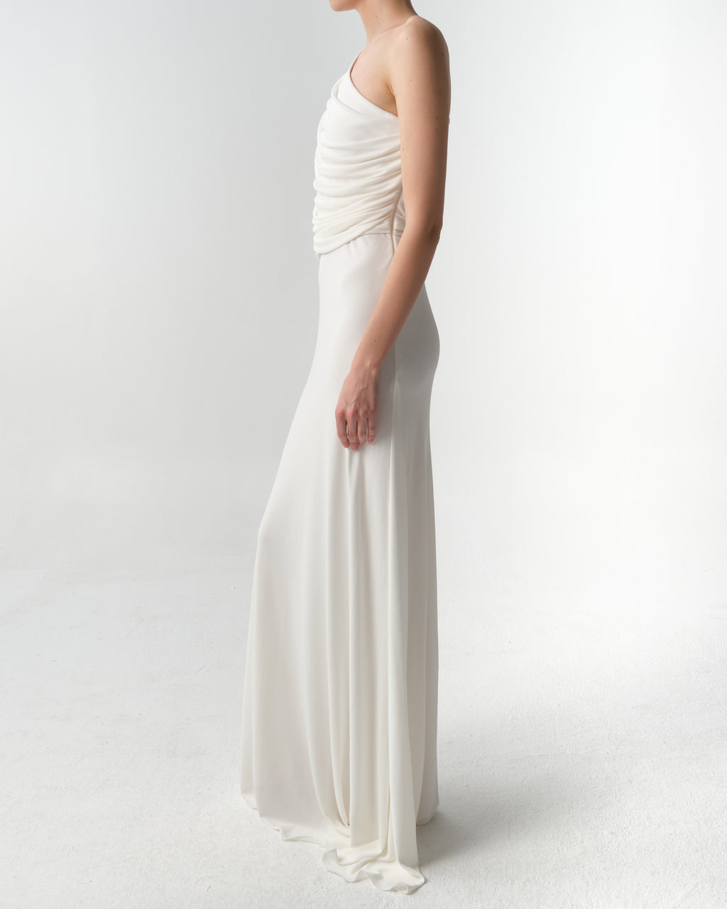 One-Shoulder Draped Gown