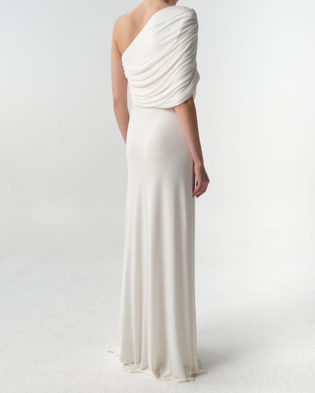 One-Shoulder Draped Gown