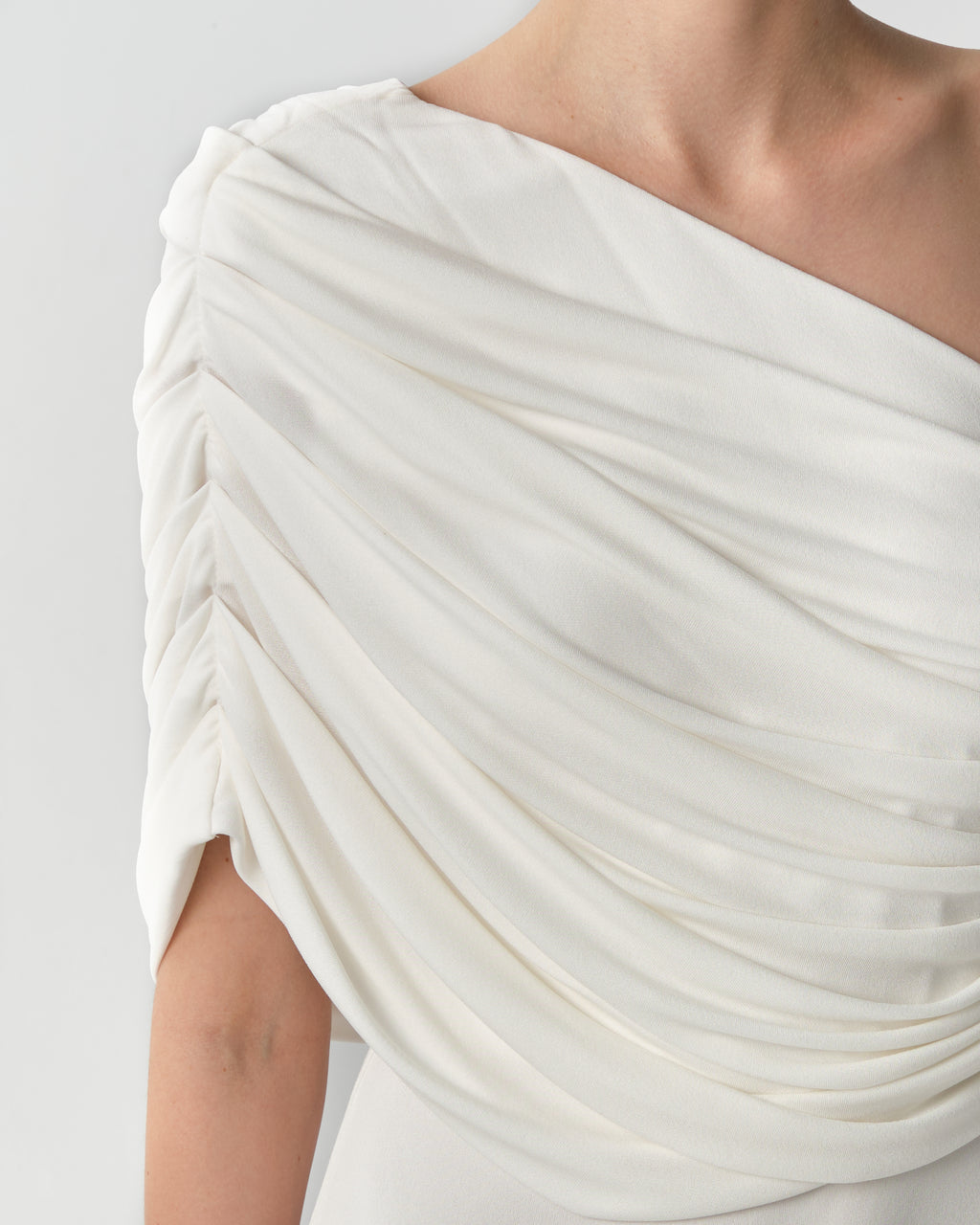 One-Shoulder Draped Gown