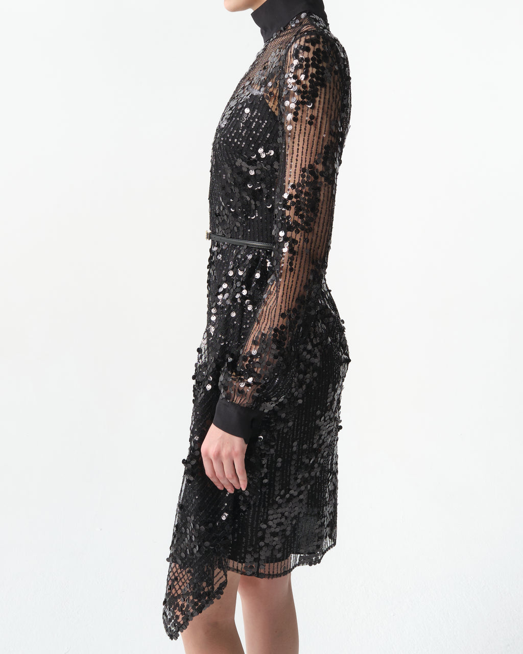 Black Long-Sleeve Mini Dress