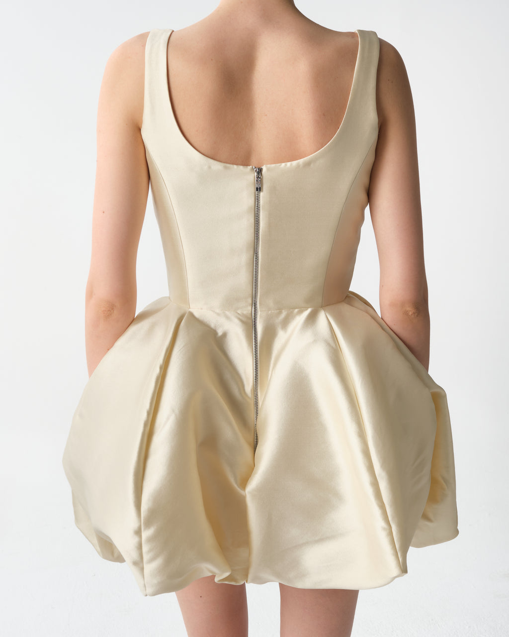 Silk Satin Bubble Mini Dress