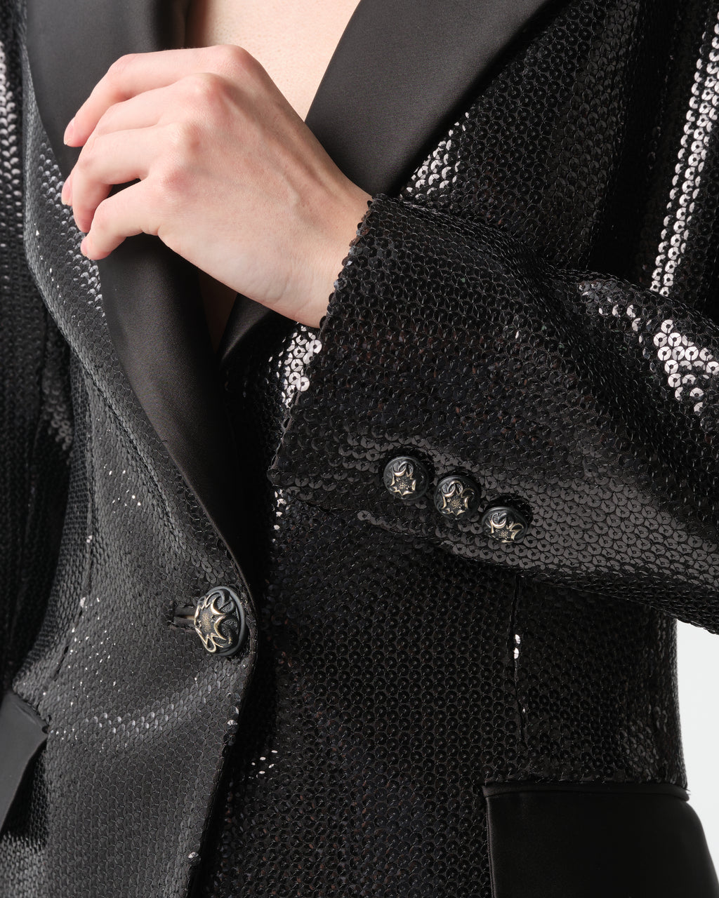 Sequined Satin Blazer