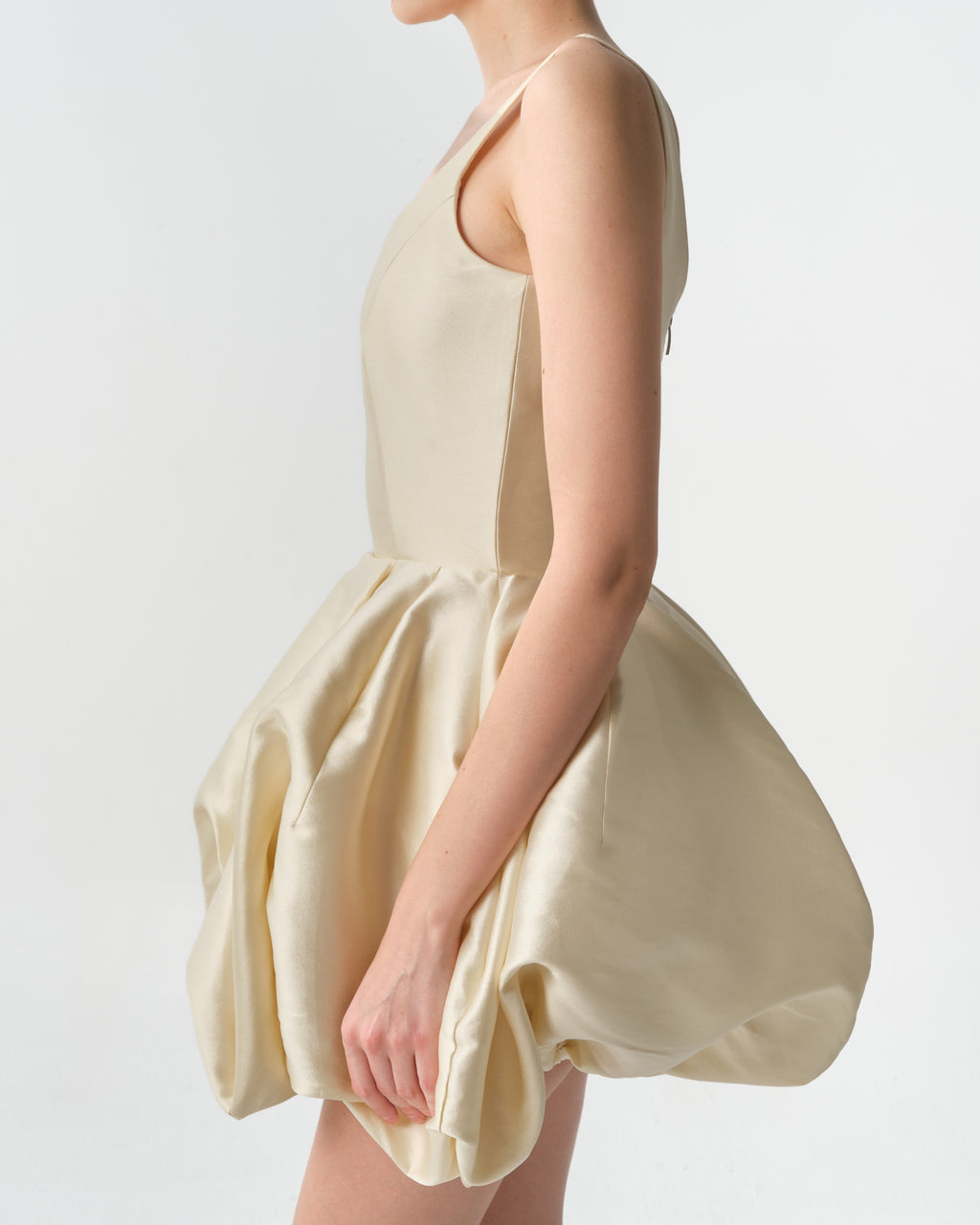 Silk Satin Bubble Mini Dress