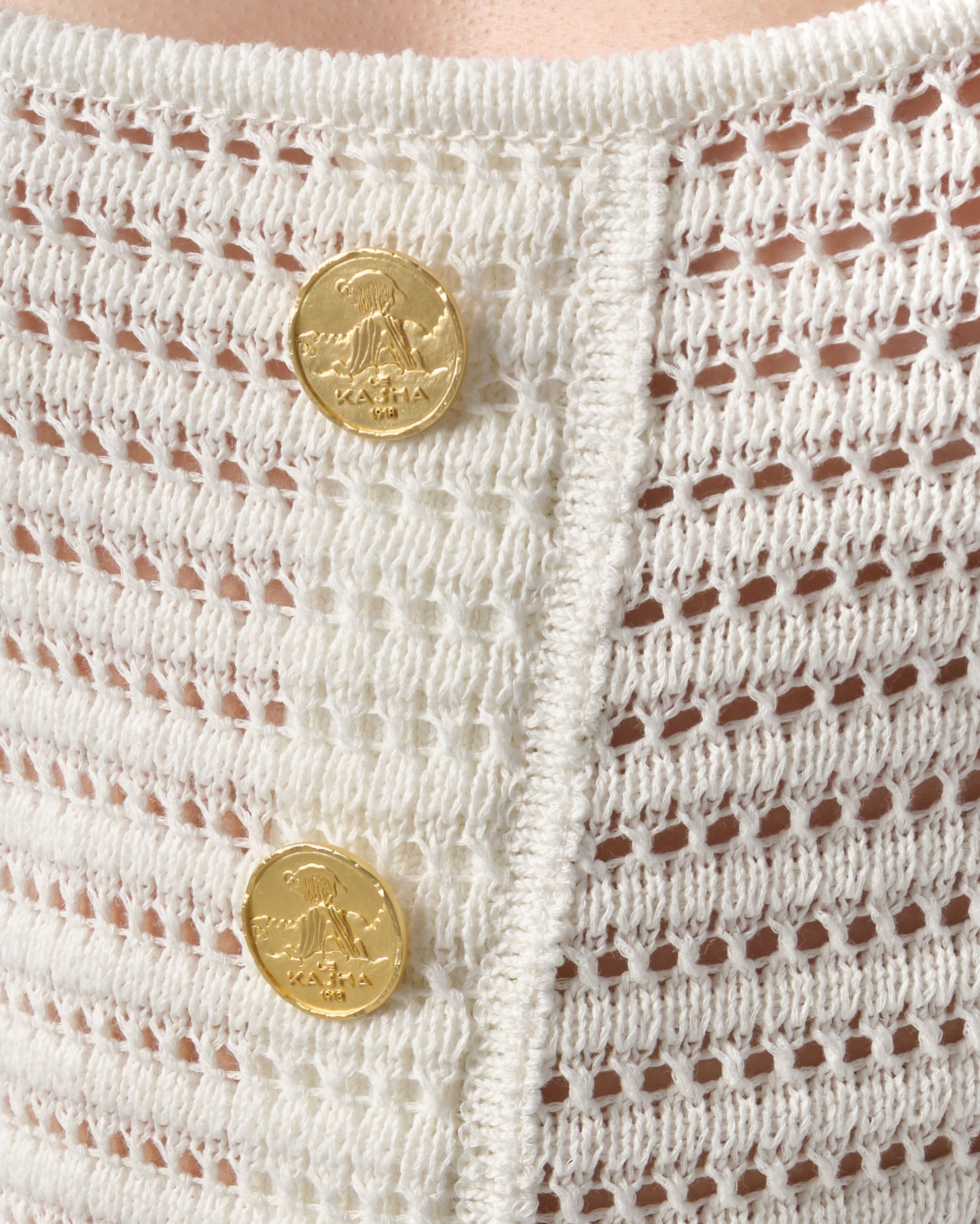 Siflaq Crochet Linen Mini Dress