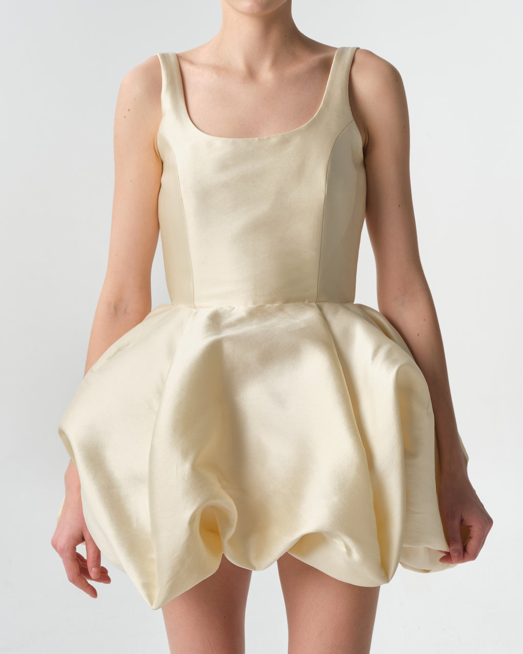 Silk Satin Bubble Mini Dress