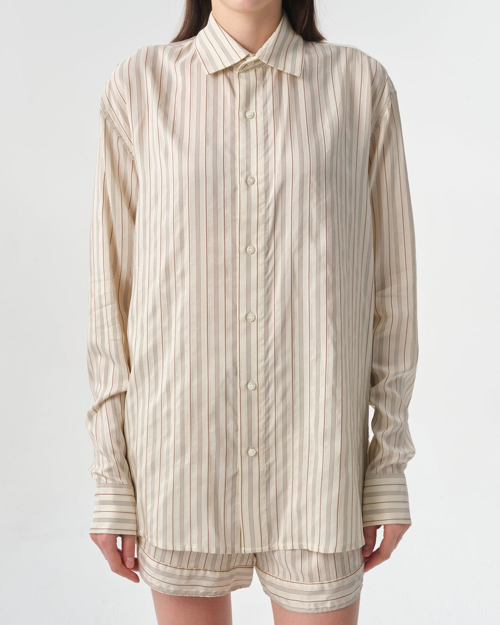 Songino Oversized Silk Stripe Shirt