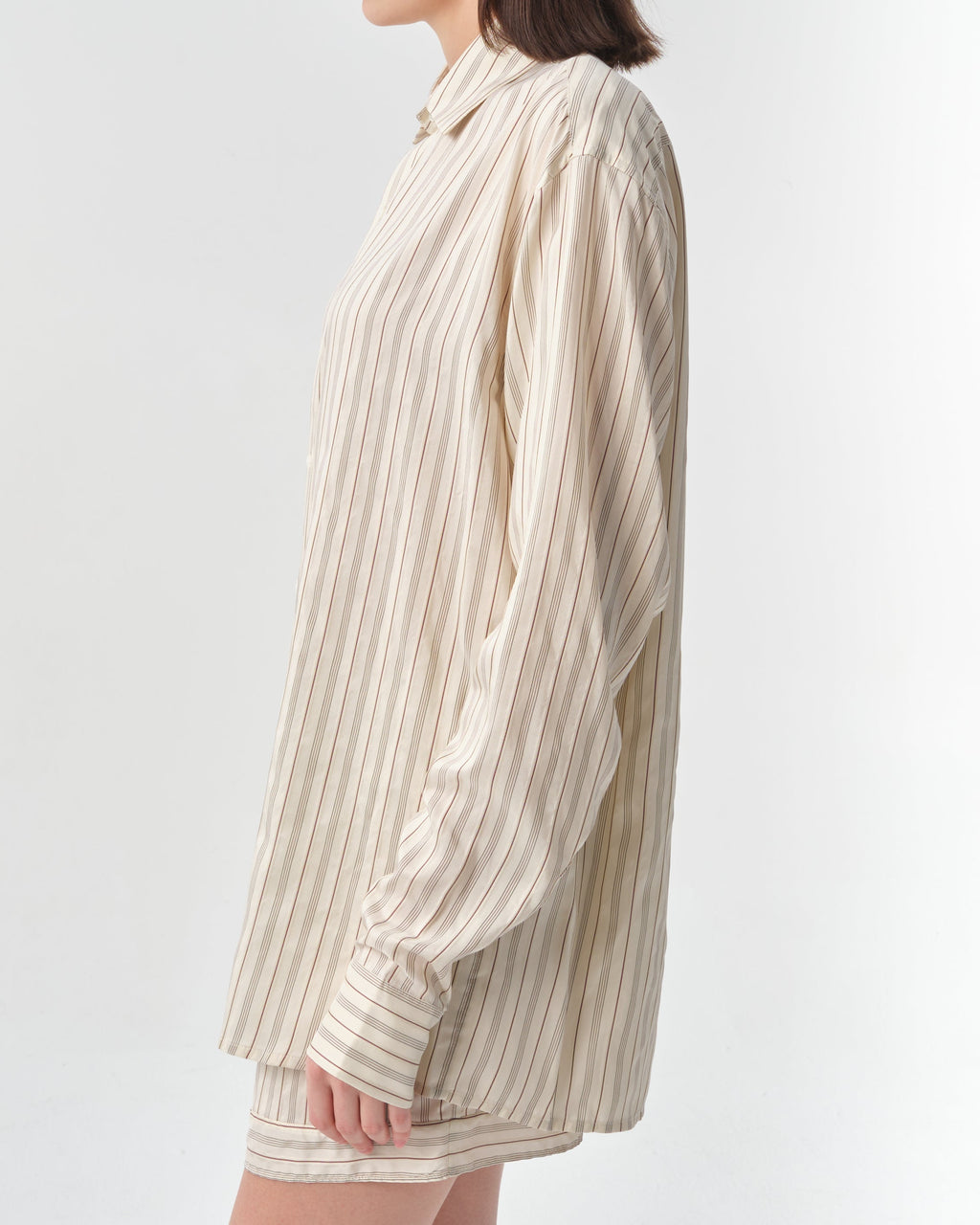 Songino Oversized Silk Stripe Shirt