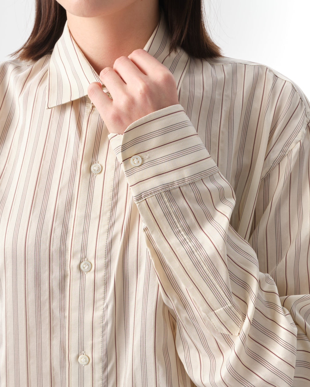 Songino Oversized Silk Stripe Shirt