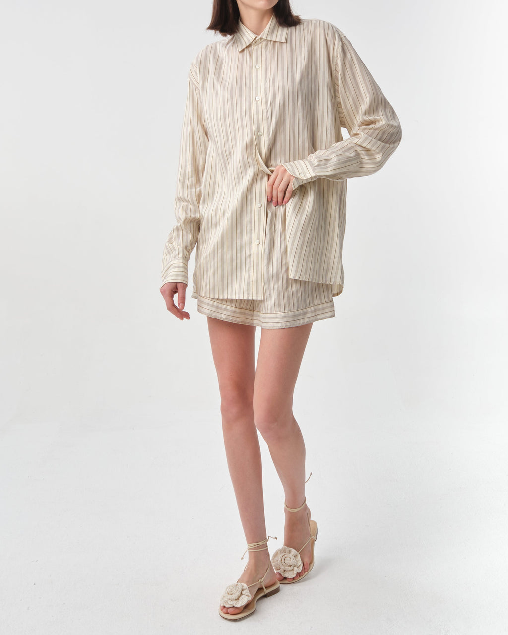 Wensu Silk Stripe Shorts