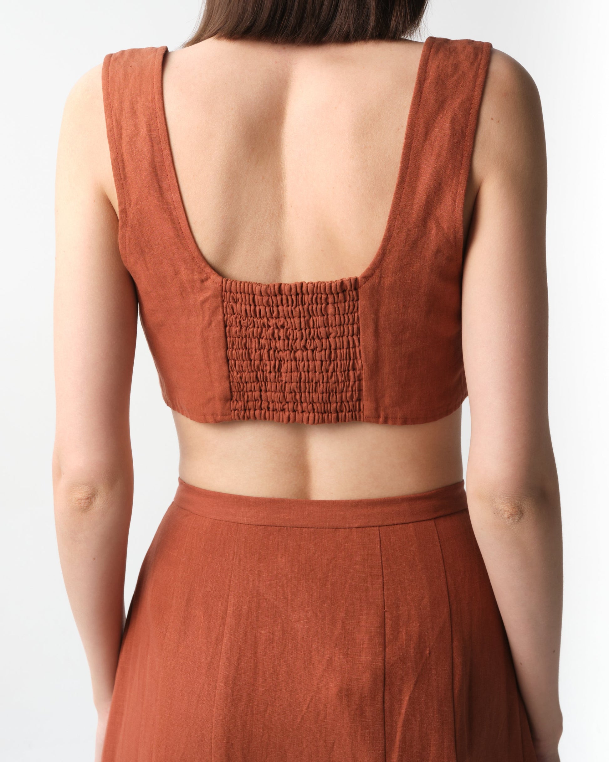 JIRJA Square-Neck Linen Top