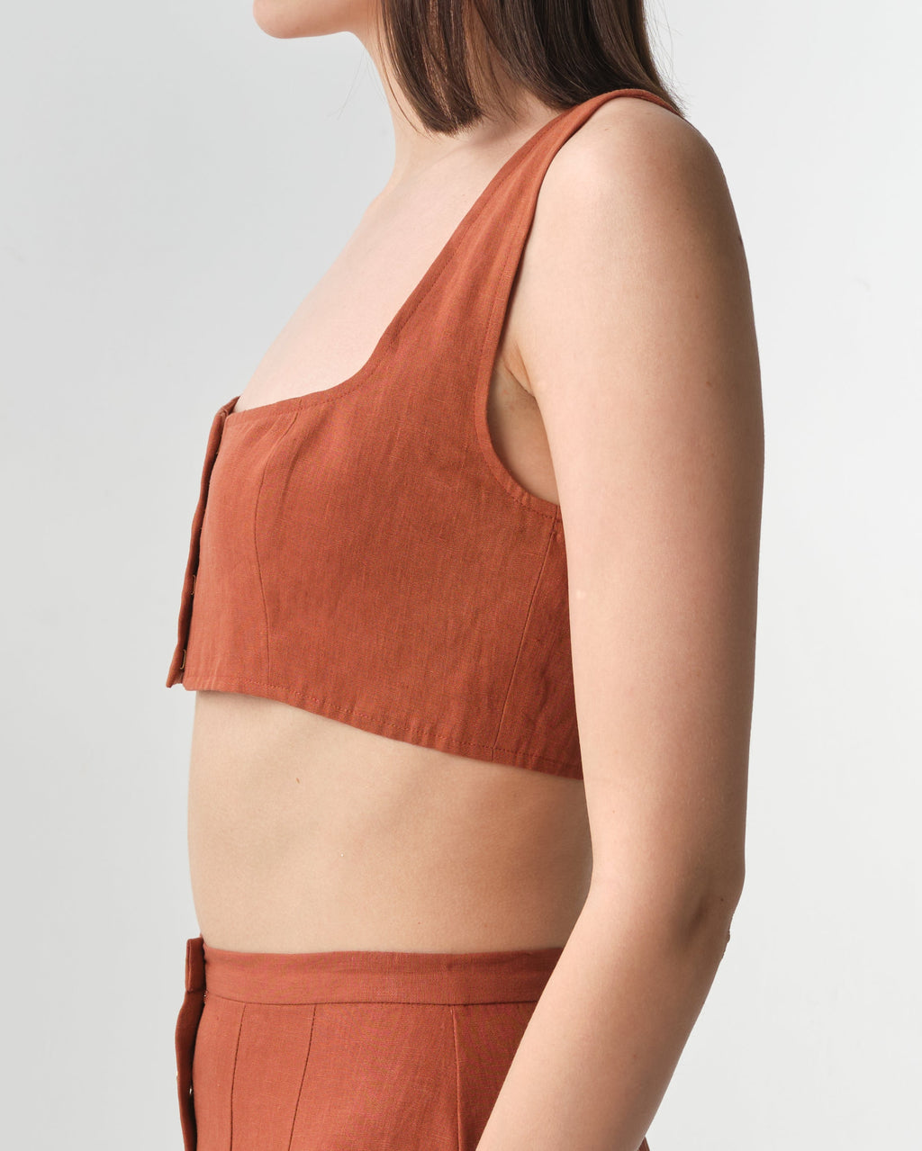 JIRJA Square-Neck Linen Top