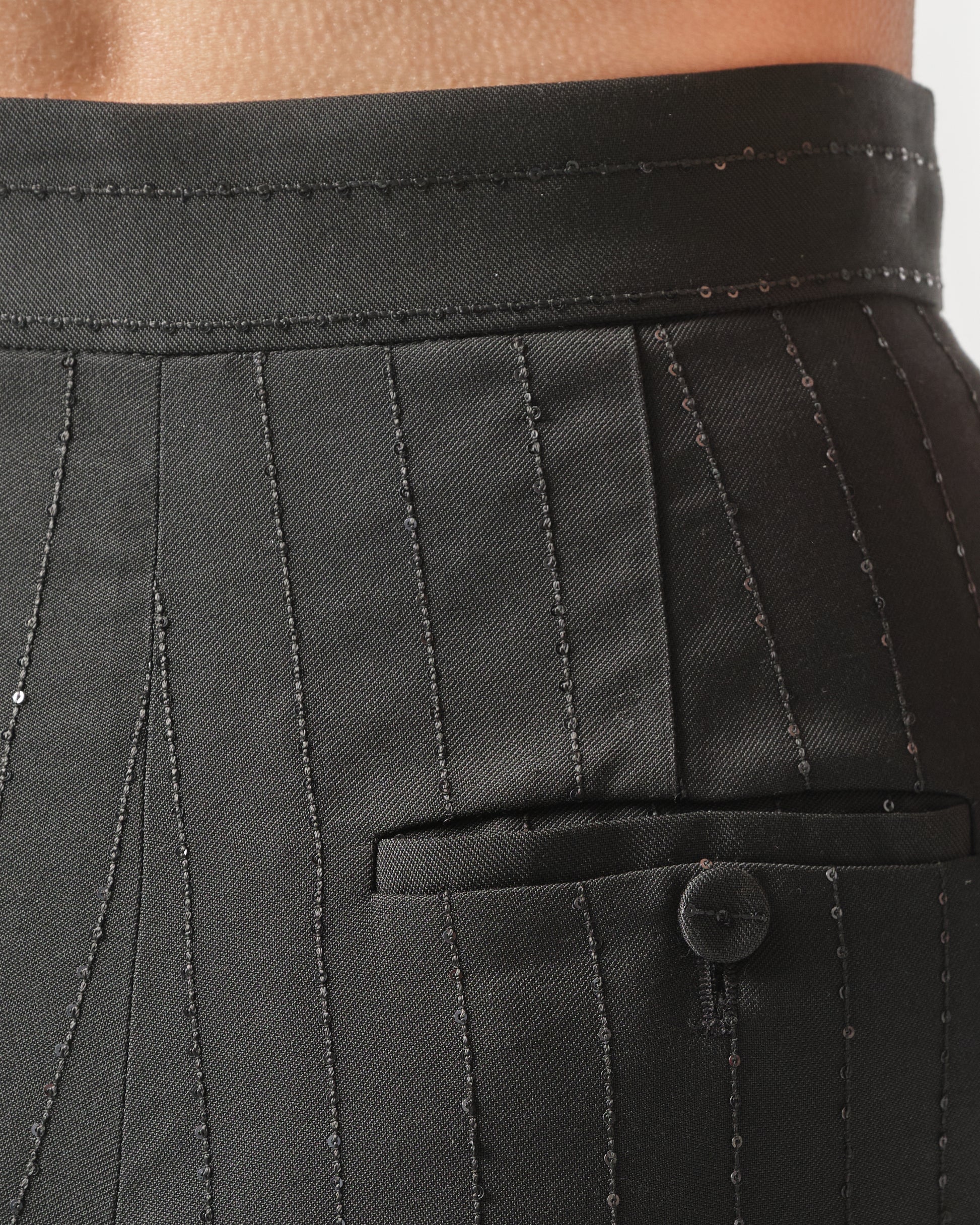 Pinstriped Cady Pants