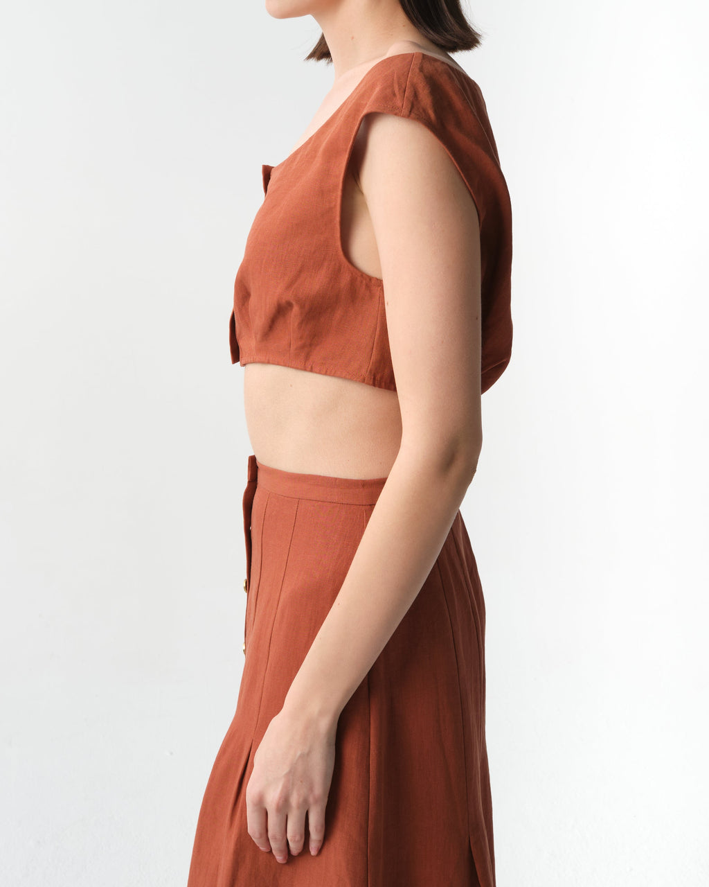 Tamra Cropped Organic Linen Top