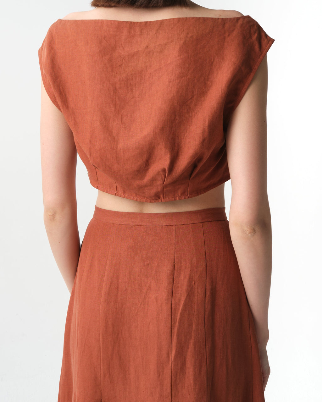 Tamra Cropped Organic Linen Top