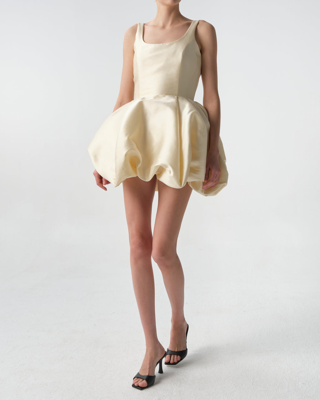 Silk Satin Bubble Mini Dress