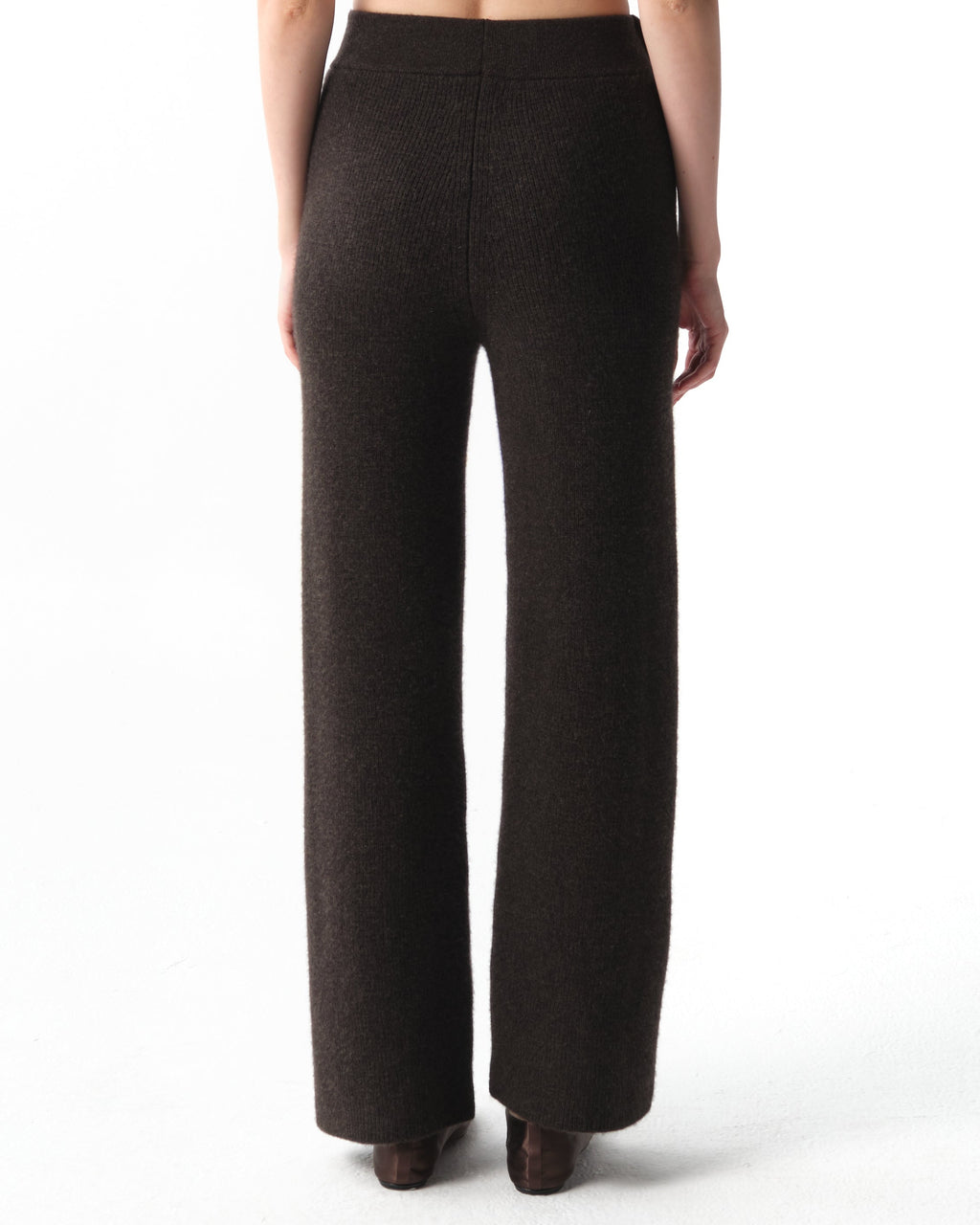 India Wide-Leg Cashmere Trousers