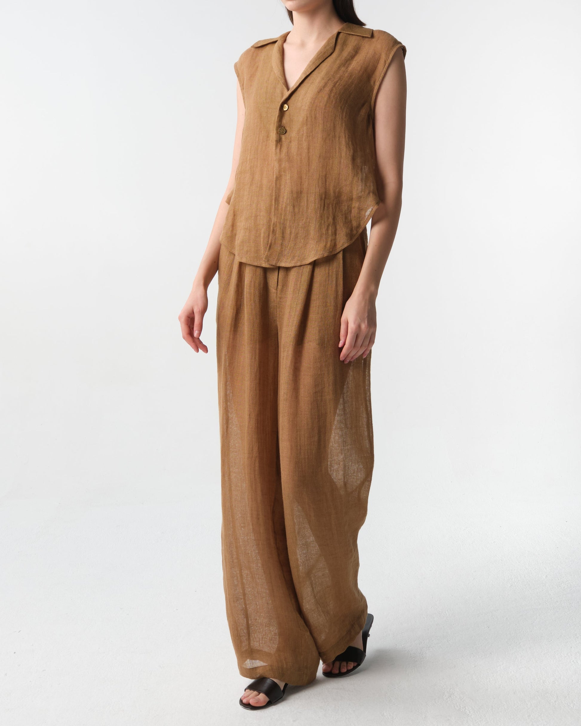 Sohag Linen Wide-Leg Pants