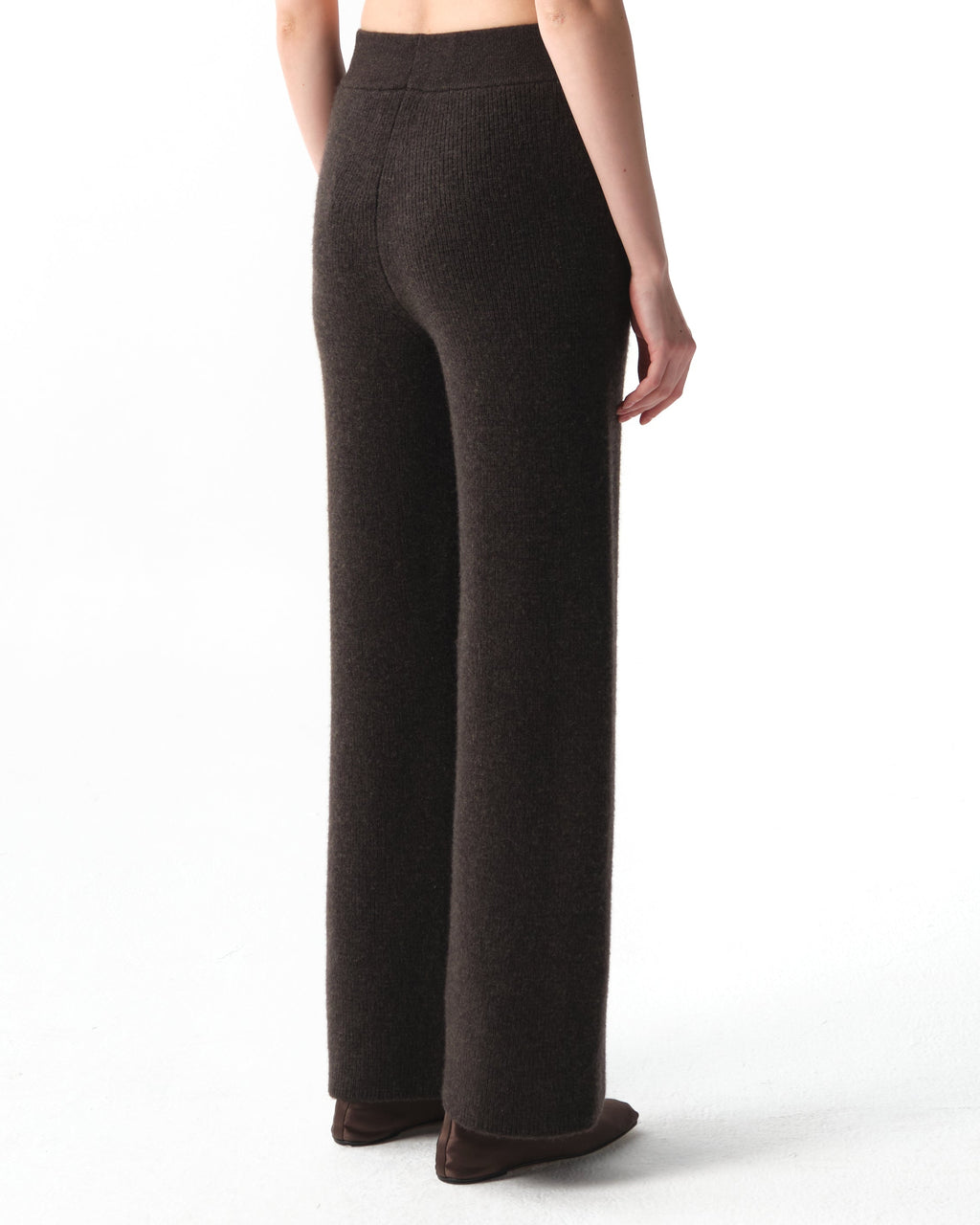 India Wide-Leg Cashmere Trousers